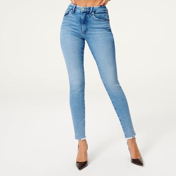 Good American Good Legs Worn Hem Blue876 Sz 2/26 NEW - Picture 1 of 12